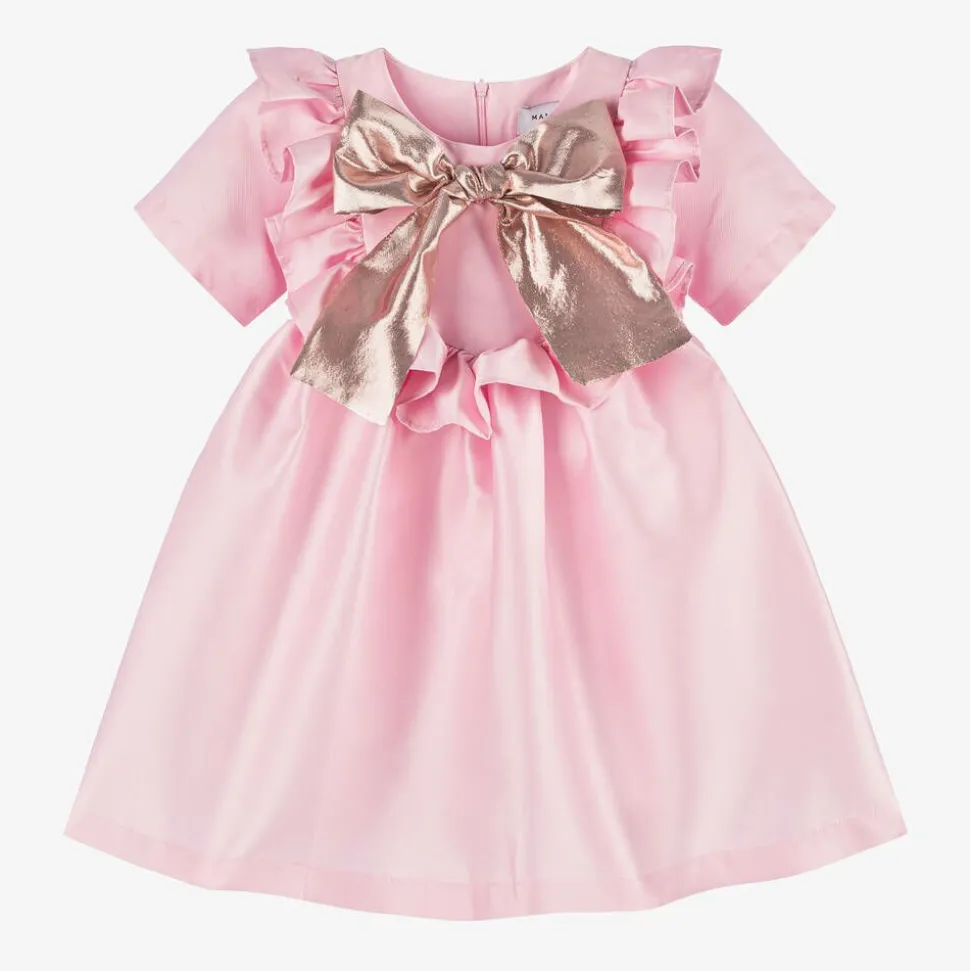 Girls Pink Bow Dress