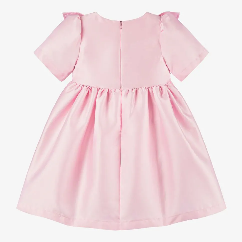 Girls Pink Bow Dress