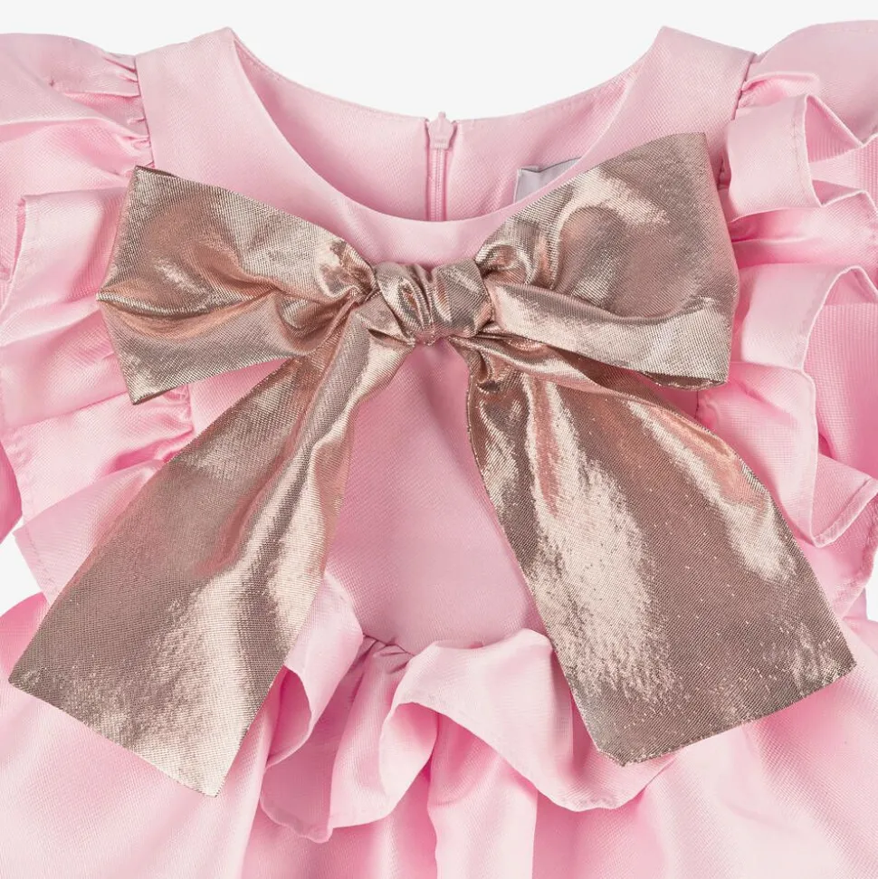 Girls Pink Bow Dress