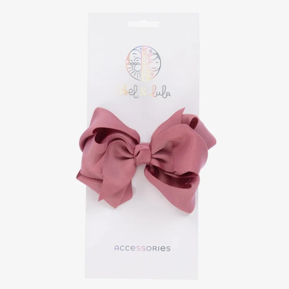 Girls Pink Bow Hair Clip (12cm)