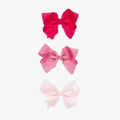 Girls Pink Bow Hairclips (3 Pack)