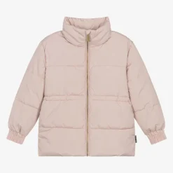 Girls Pink Butterfly Puffer Jacket