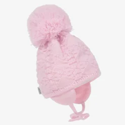 Girls Pink Cassie Giant Pom-Pom Hat