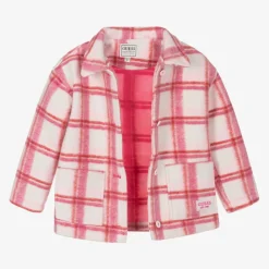 Girls Pink Check Jacket