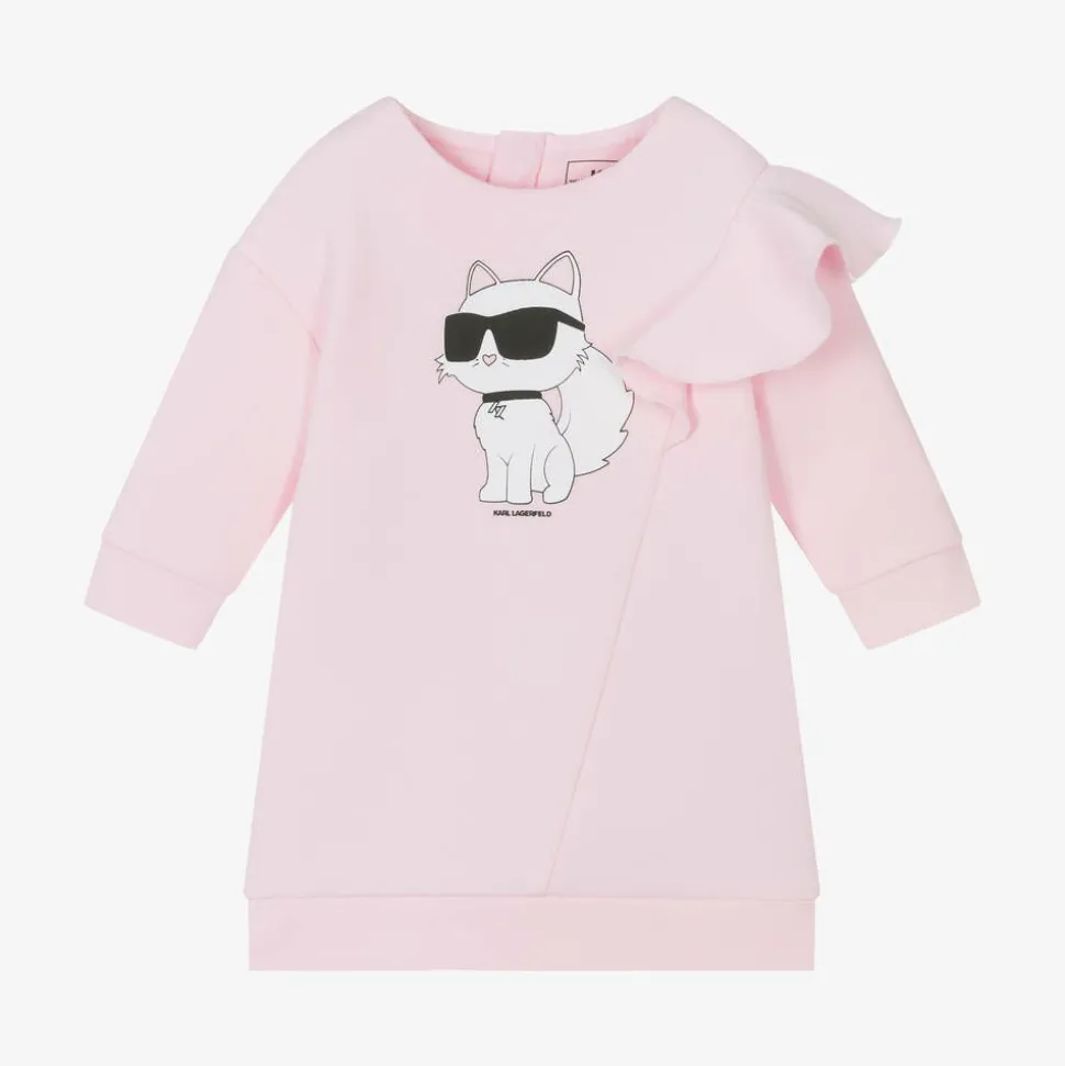 Girls Pink Choupette Sweatshirt Dress