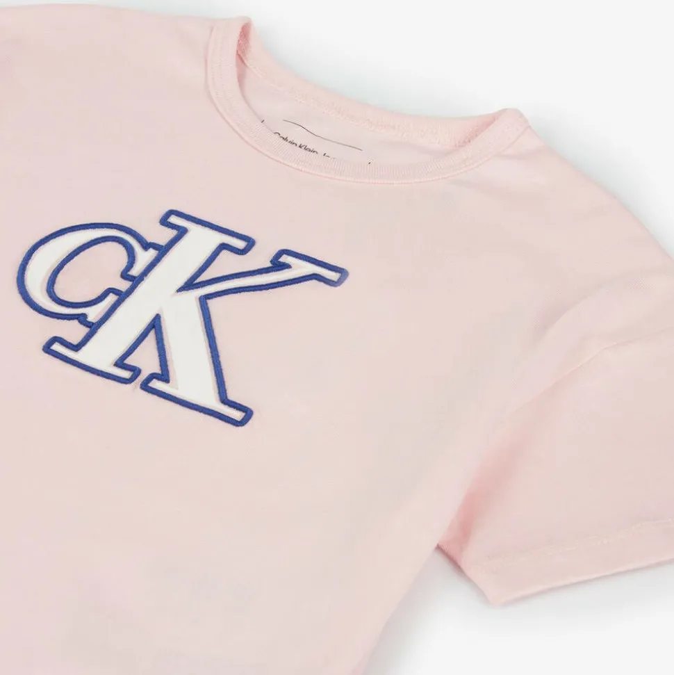 Girls Pink CK Cotton T-Shirt