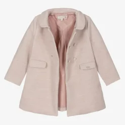 Girls Pink Collared Coat
