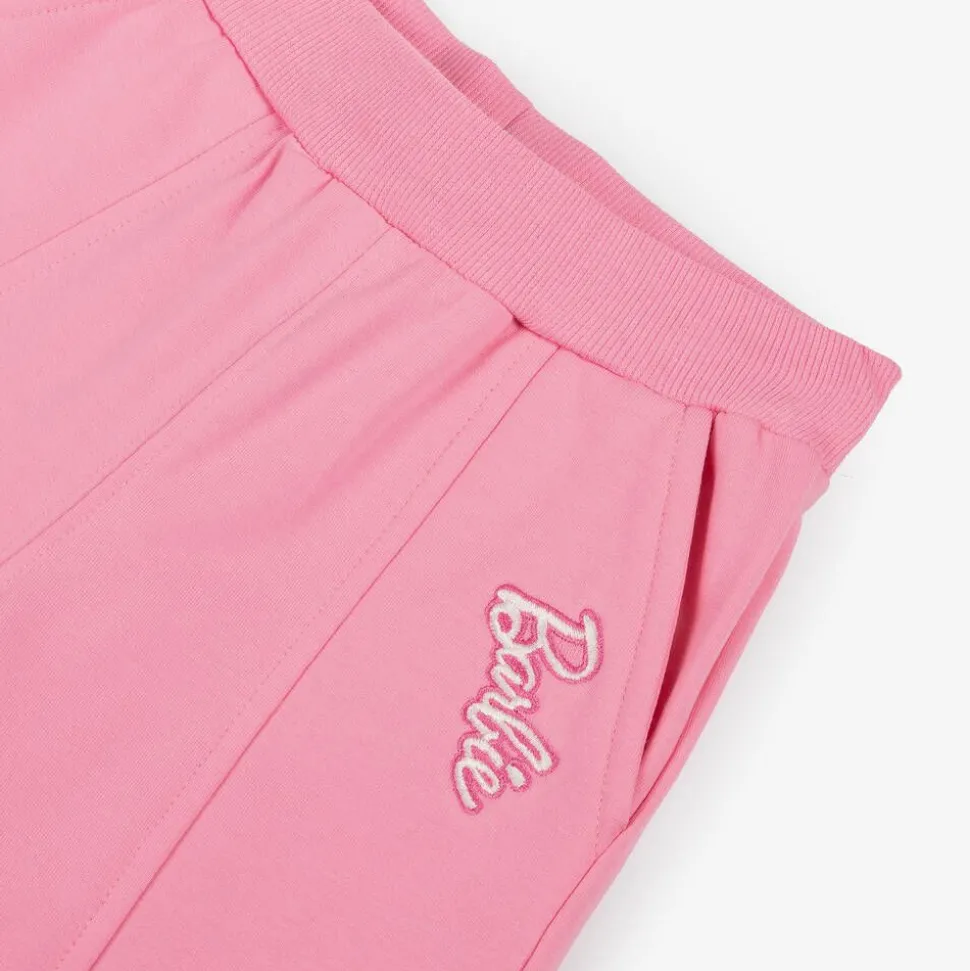 Girls Pink Cotton Barbie Joggers