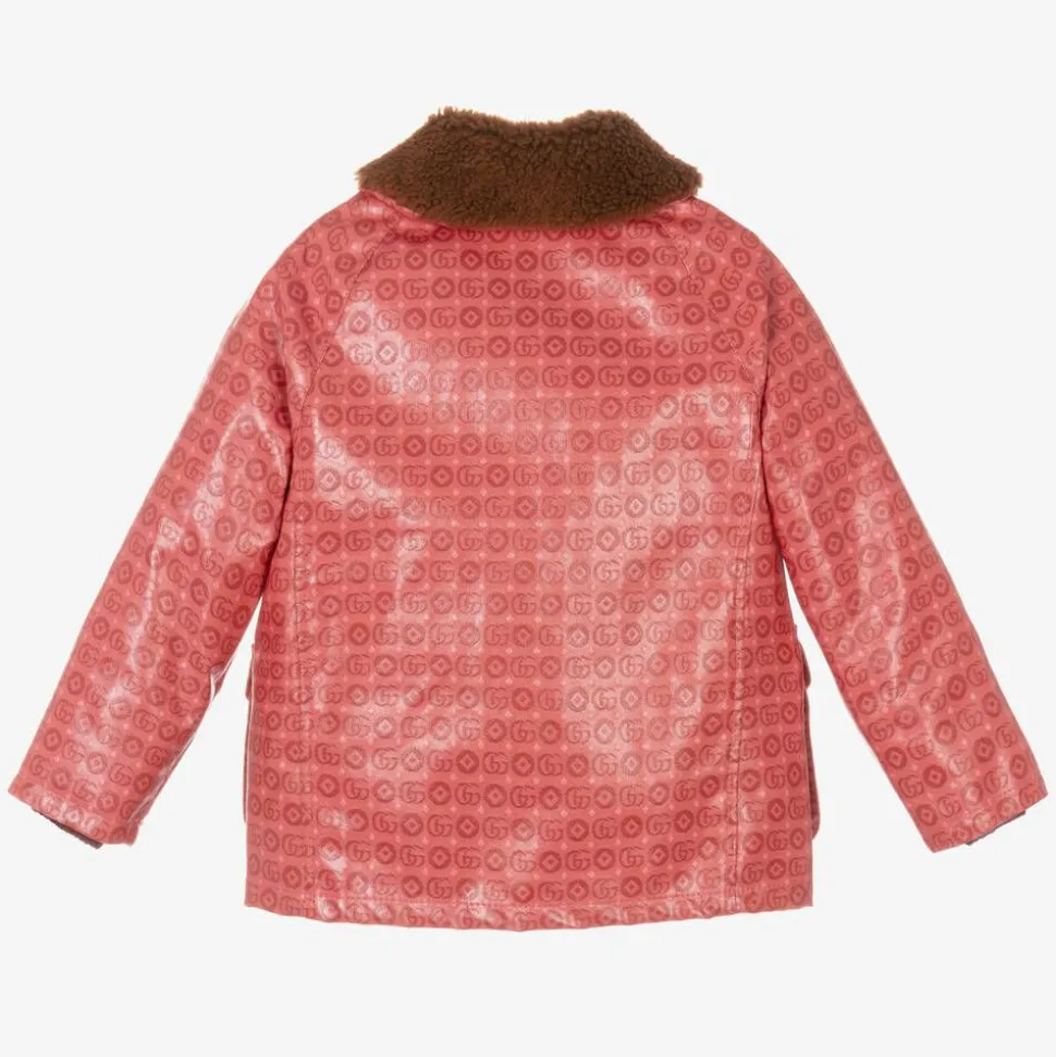 Girls Pink Cotton Double G Jacket