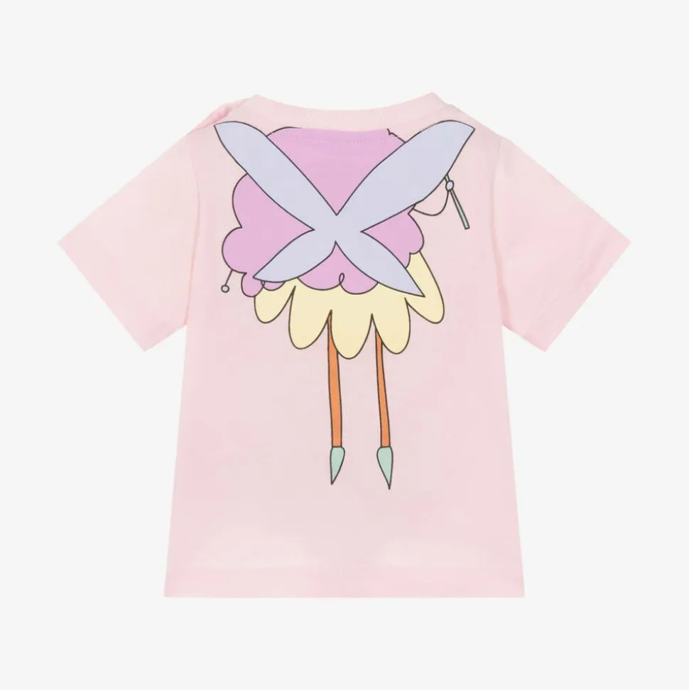Girls Pink Cotton Fairy T-Shirt