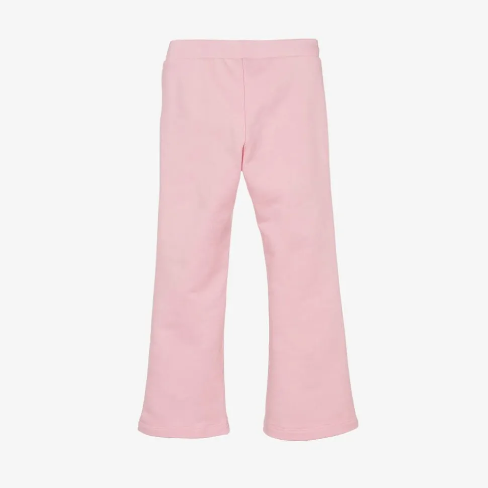 Girls Pink Cotton Flared Joggers