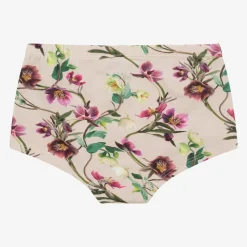 Girls Pink Cotton Floral Knickers (2 Pack)