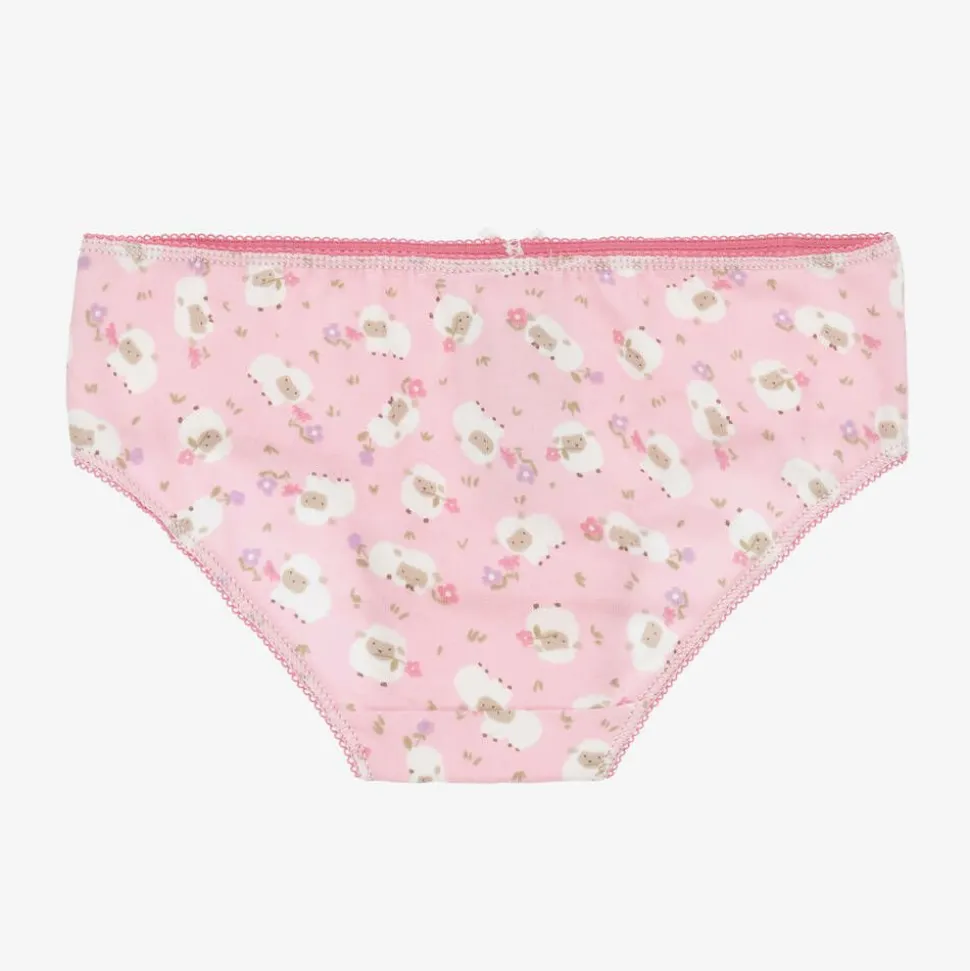 Girls Pink Cotton Knickers (4 Pack)