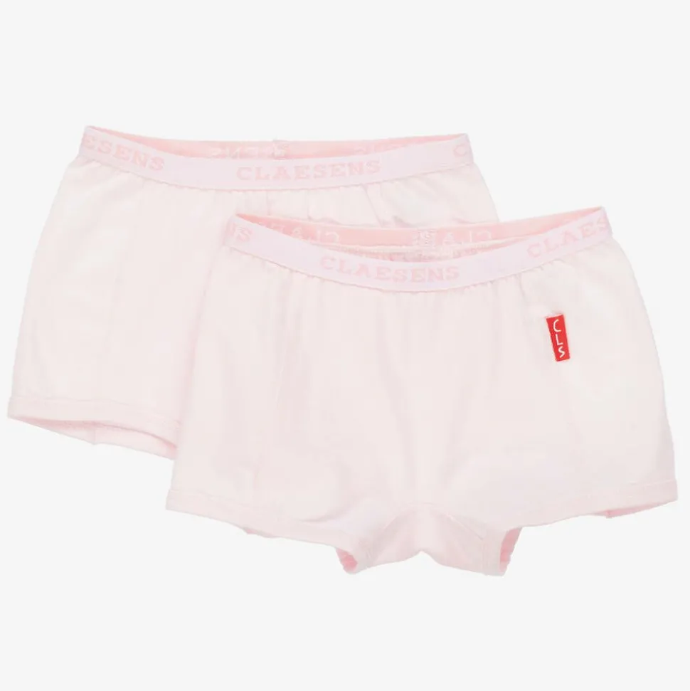 Girls Pink Cotton Knickers (2 Pack)