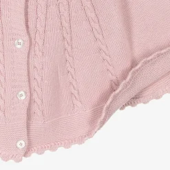 Girls Pink Cotton Knit Cape