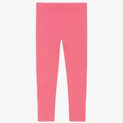 Girls Pink Cotton Leggings