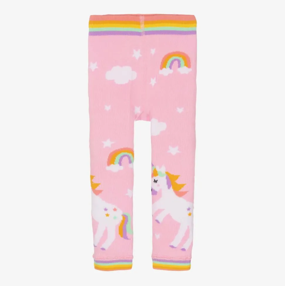 Girls Pink Cotton Leggings