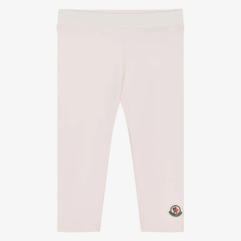 Girls Pink Cotton Leggings