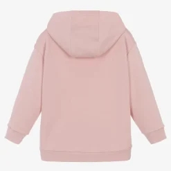 Girls Pink Cotton Medusa Logo Hoodie