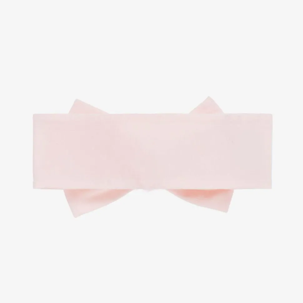 Girls Pink Cotton Pom-Pom Headband
