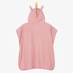 Girls Pink Cotton Poncho Towel