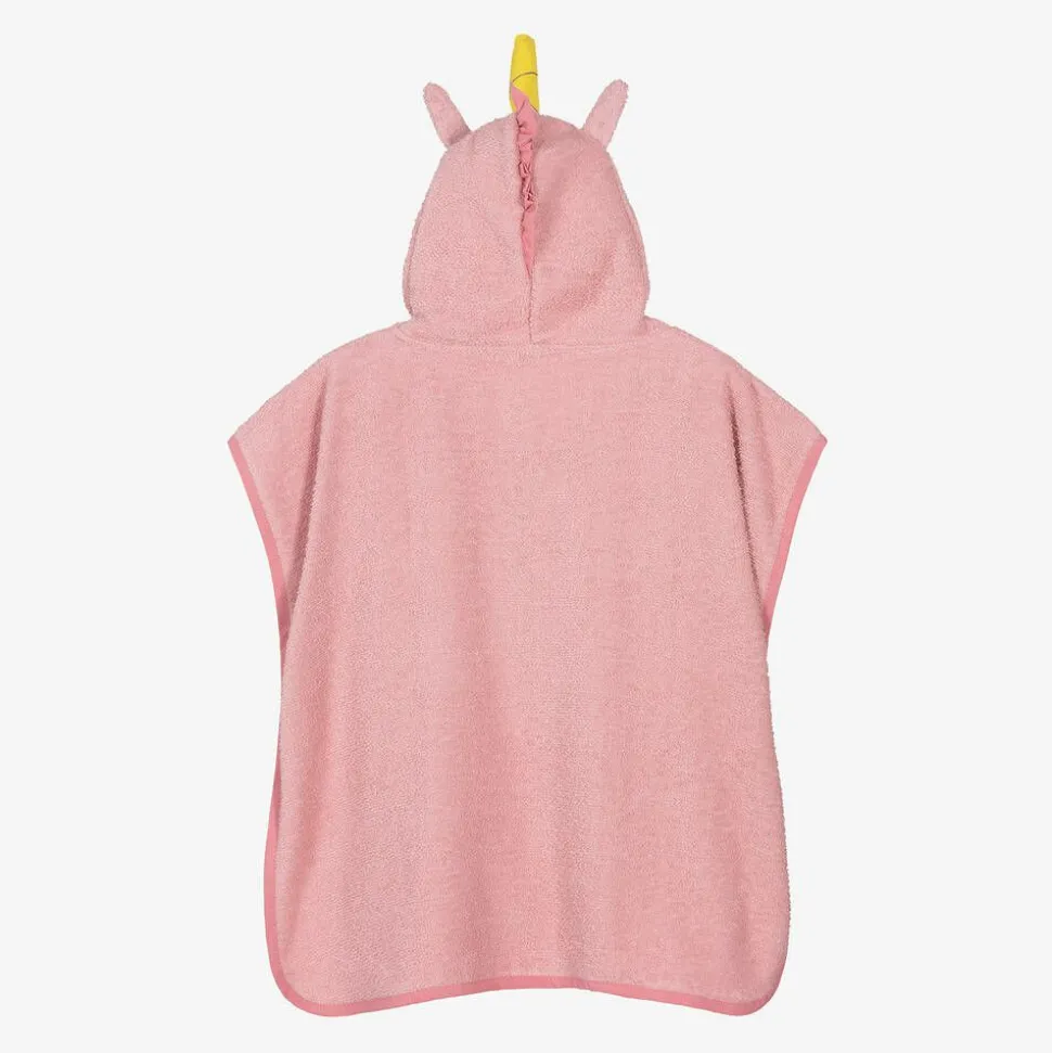 Girls Pink Cotton Poncho Towel