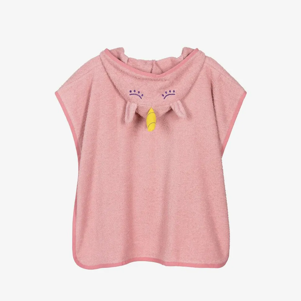 Girls Pink Cotton Poncho Towel