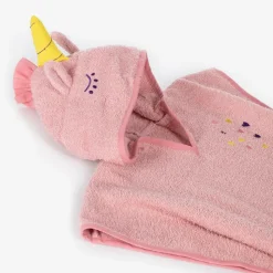 Girls Pink Cotton Poncho Towel