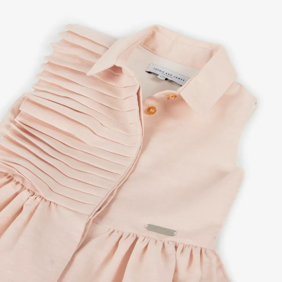 Girls Pink Cotton Shirt Dress