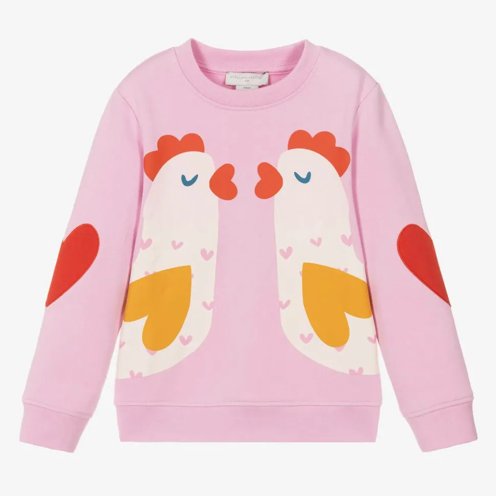 Girls Pink Cotton Sweatshirt
