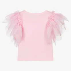 Girls Pink Cotton 5th Birthday T-Shirt