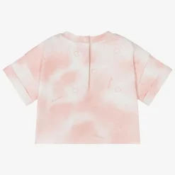 Girls Pink Cotton Tie-Dye T-Shirt