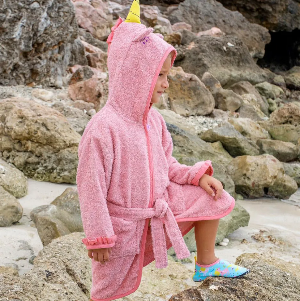 Girls Pink Cotton Towelling Bathrobe