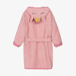 Girls Pink Cotton Towelling Bathrobe
