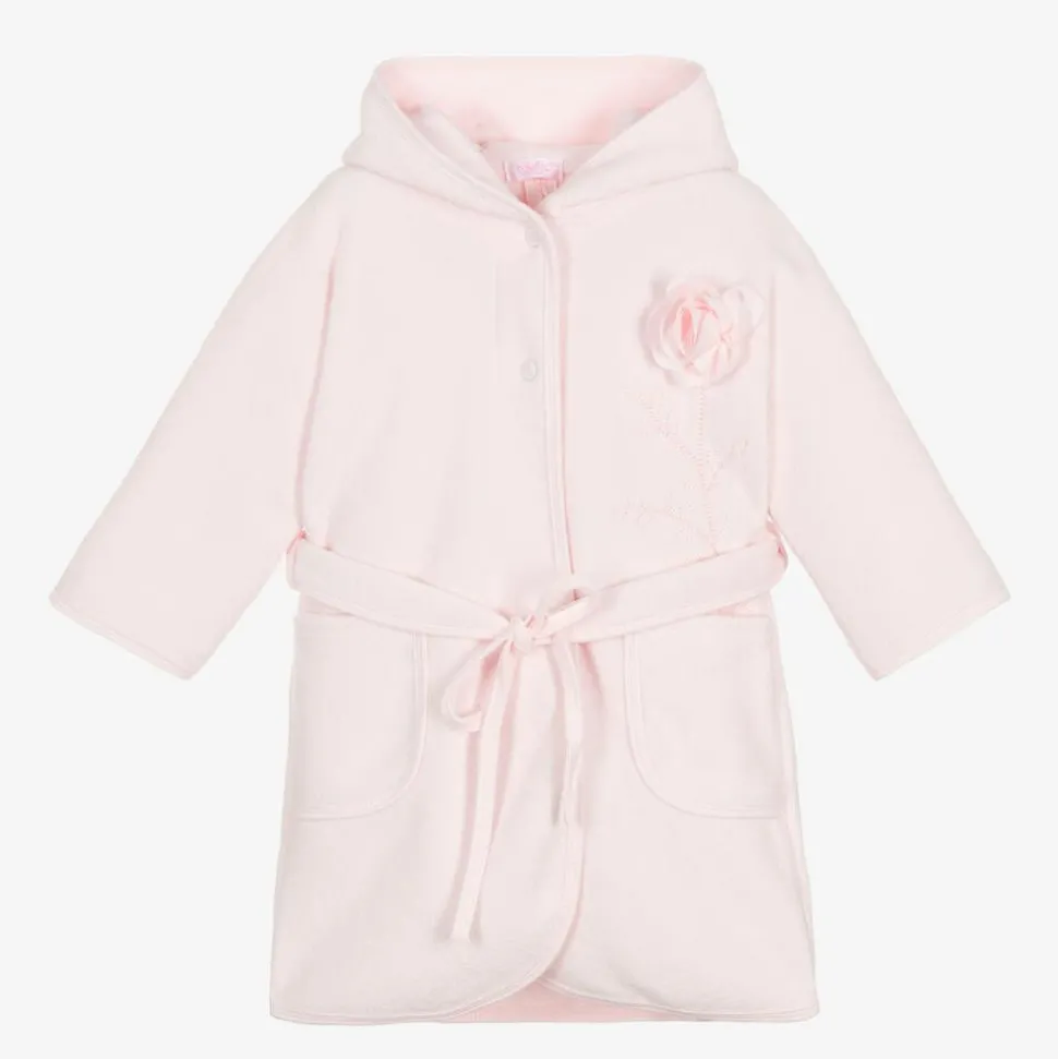 Girls Pink Cotton Towelling Bathrobe