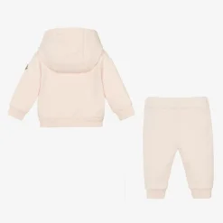 Girls Pink Cotton Tracksuit