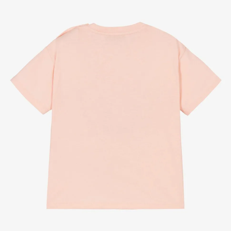 Girls Pink Cotton T-Shirt