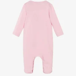 Girls Pink Cotton Unicorn Babygrow