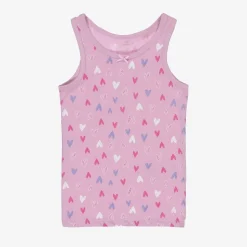 Girls Pink Cotton Vests (2 Pack)