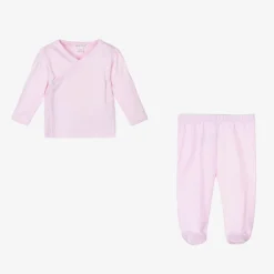 Girls Pink Crescent Moonlight 2 Piece Babygrow