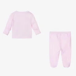 Girls Pink Crescent Moonlight 2 Piece Babygrow