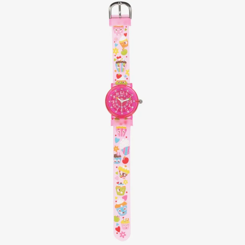 Girls Pink Cupcake Watch