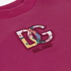 Girls Pink DG Cotton Sweatshirt