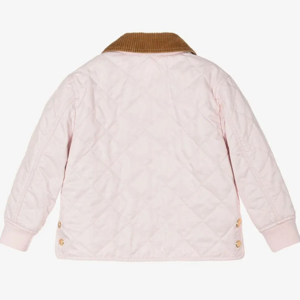 Girls Pink Diamond Quilted Jacket
