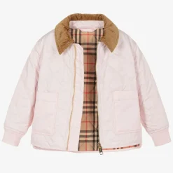 Girls Pink Diamond Quilted Jacket