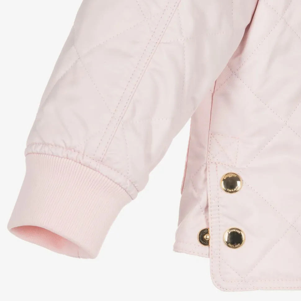 Girls Pink Diamond Quilted Jacket