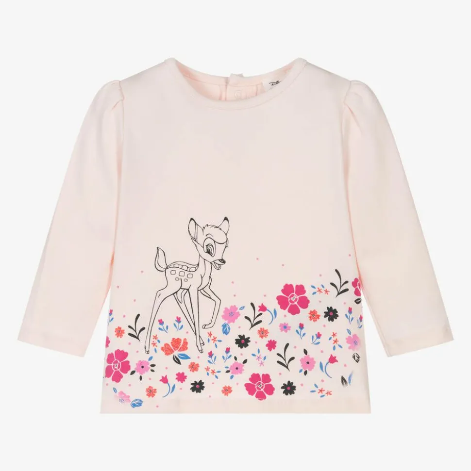 Girls Pink Disney Print Cotton Top