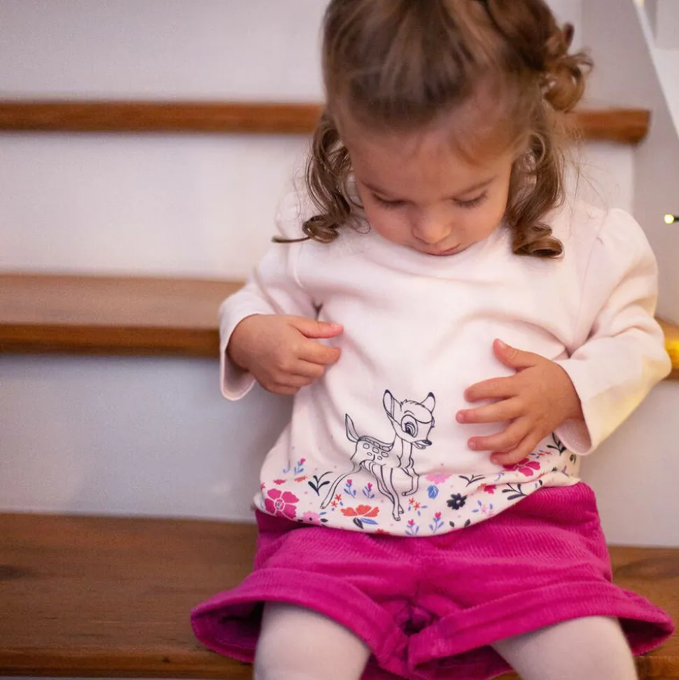 Girls Pink Disney Print Cotton Top