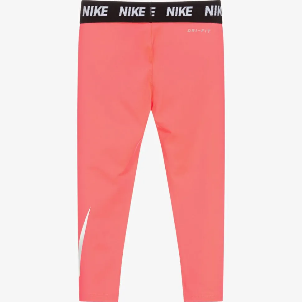 Girls Pink Dri Fit Leggings