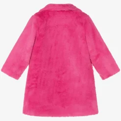 Girls Pink Faux Fur Coat
